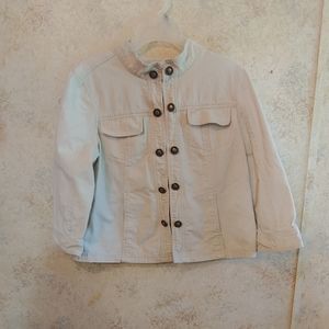 LAL (Live A Little) Cream and Grey Striped Jacket